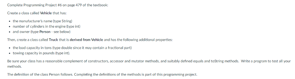  java language Complete Programming Project #6 on page 479 of the