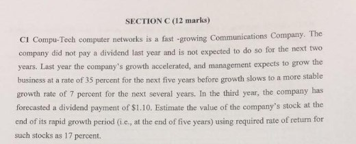  Please Answer the Questions in Details SECTION C (12 marks) CI