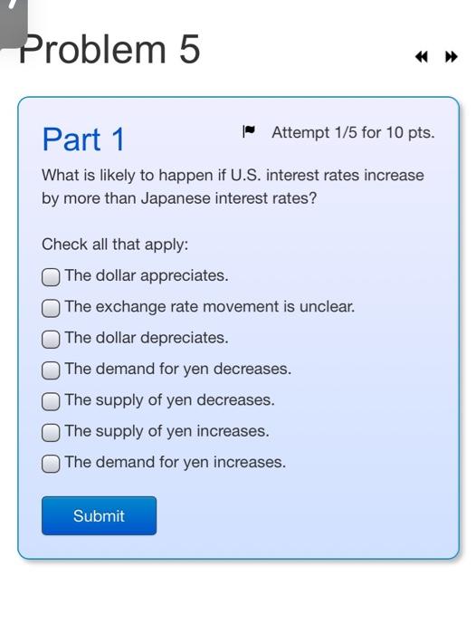  Problem 5 Part 1 - Attempt 1/5 for 10 pts. What