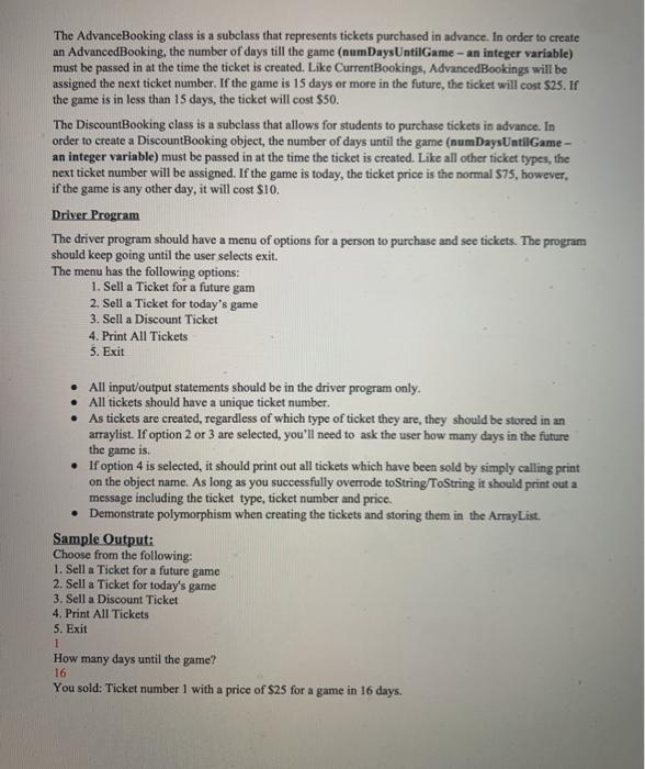 Concepts 2. Abstract classes 3. Polymorphism Objective: Consider the scenario at a