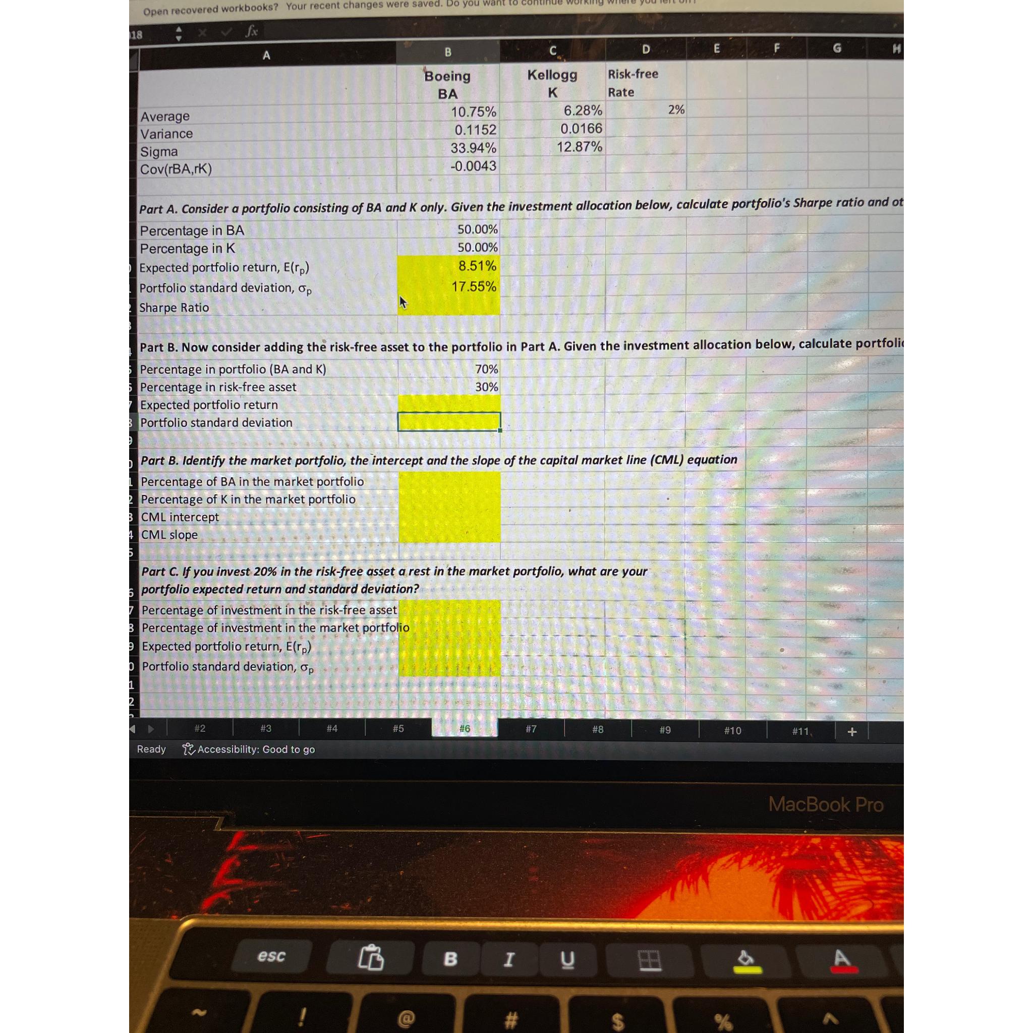  Open recovered workbooks? Your recent changes were saved. Part A. Consider