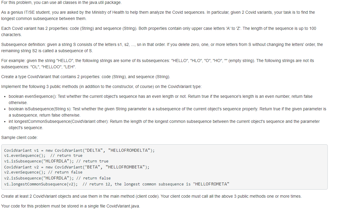  For this problem, you can use all classes in the java.util