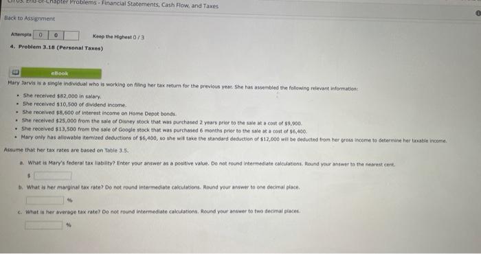  E or Chapter Problems - Financial Statements, Cash Flow, and Taxes