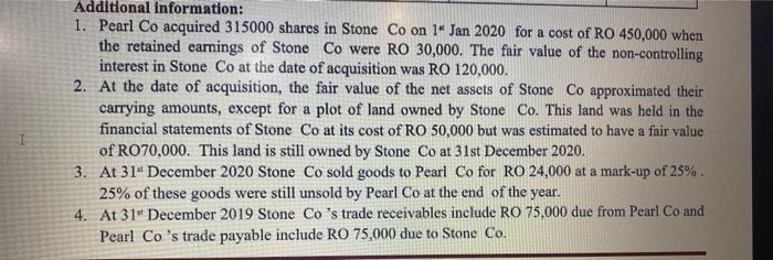 calculations clear Pearl Co and Stone Co The following are the draft