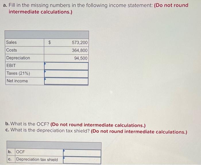 i am doing something wrong a. Fill in the missing numbers in