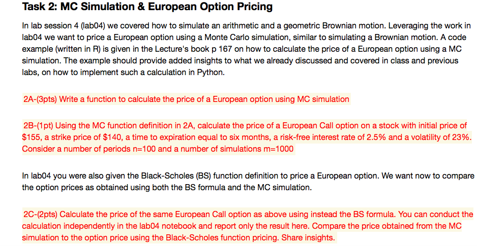 Please solve the question in Python Jupyter notebook and show all the