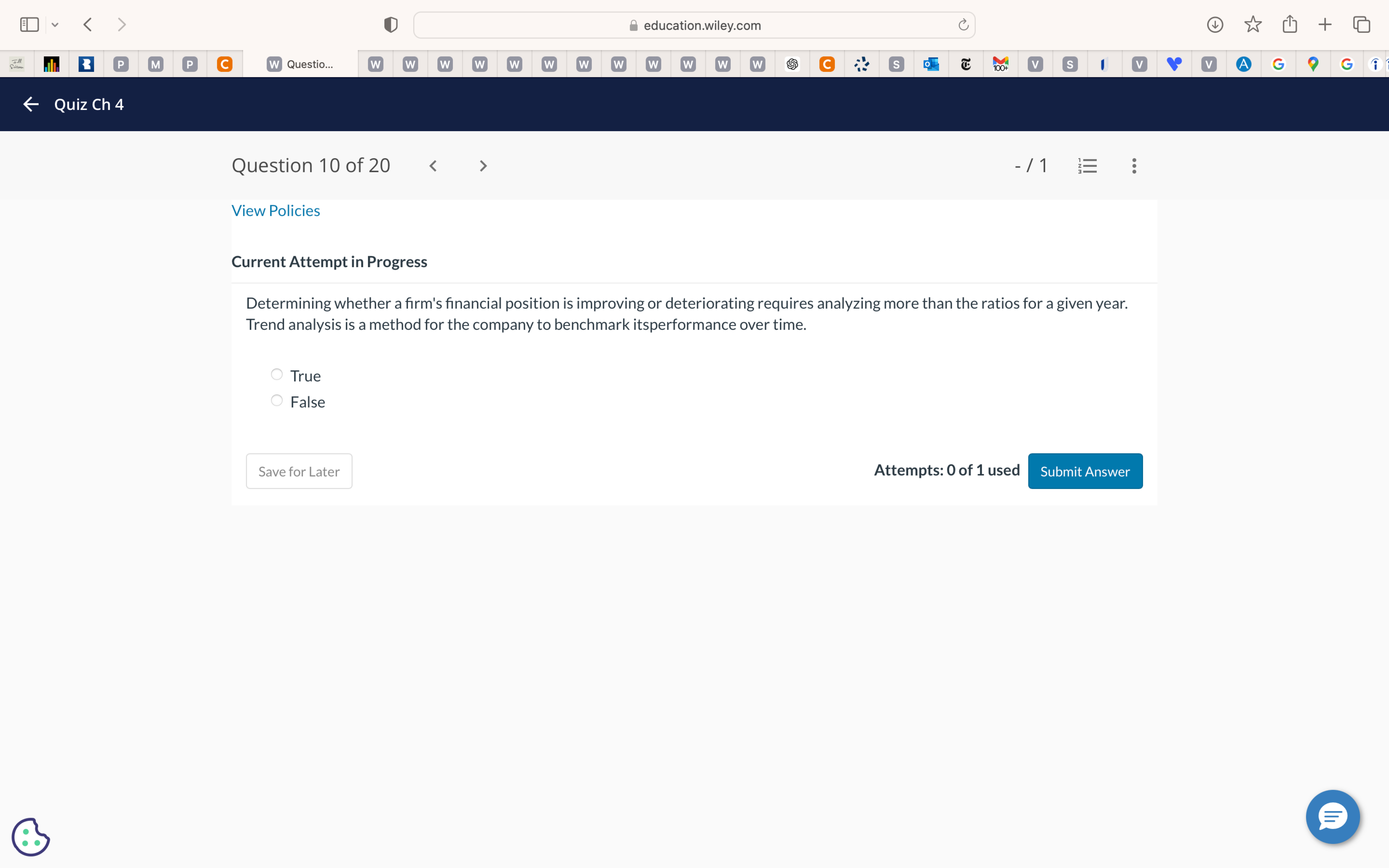  Current Attempt in Progress Determining whether a firm's financial position is
