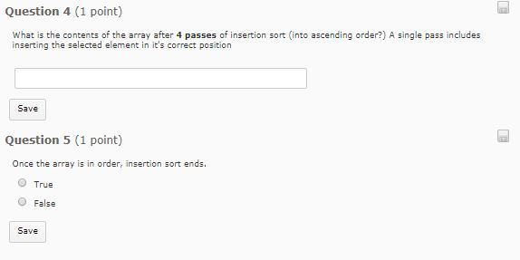 greatly appreciated! Information All the questions below refer to the same array.