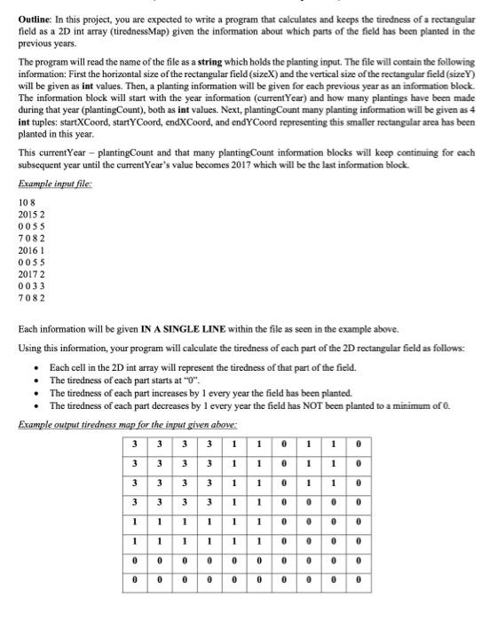 the question is to put the 3 information blocks in files Input: