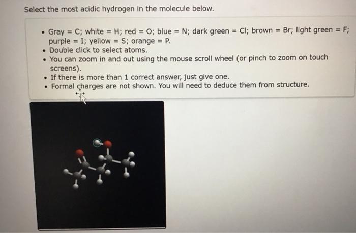 Show all Work and type all answers Select the most acidic hydrogen