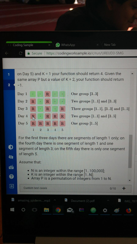 group of size K. Write a function: class solution { public int