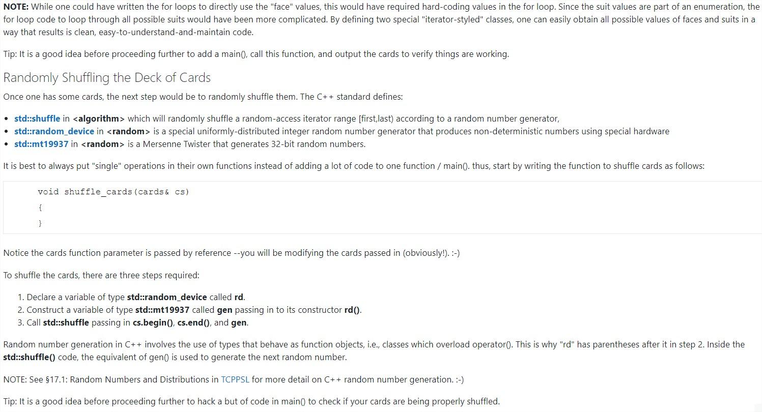 ace=1, jack=11, queen=12, king=13 }; enum suit_type : char { club, spade,