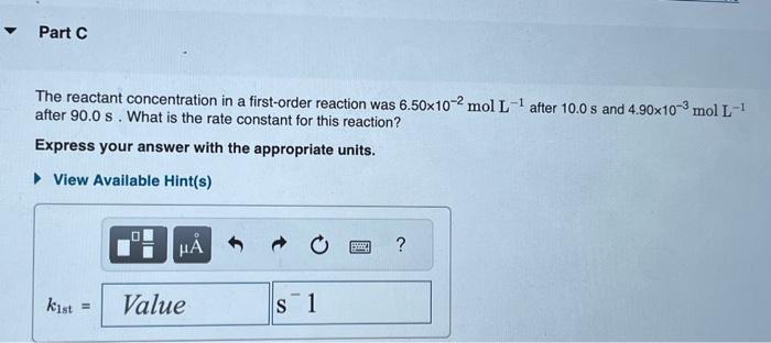 line, y=mx+b. What was the initial reactant concentration for the reaction described