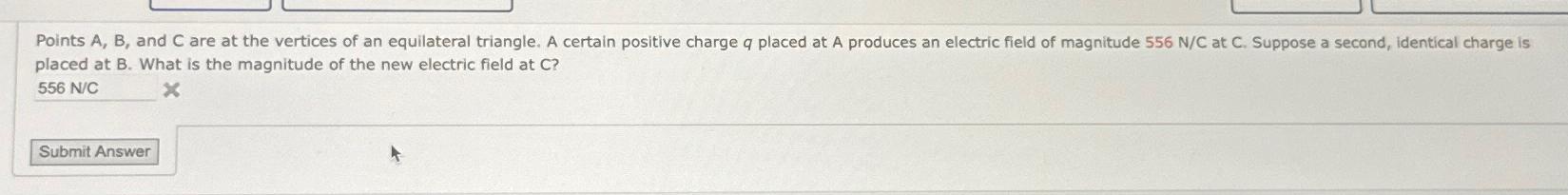  Points A, B, and C are at the vertices of an