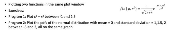  22 Plotting two functions in the same plot window ( Exercises: