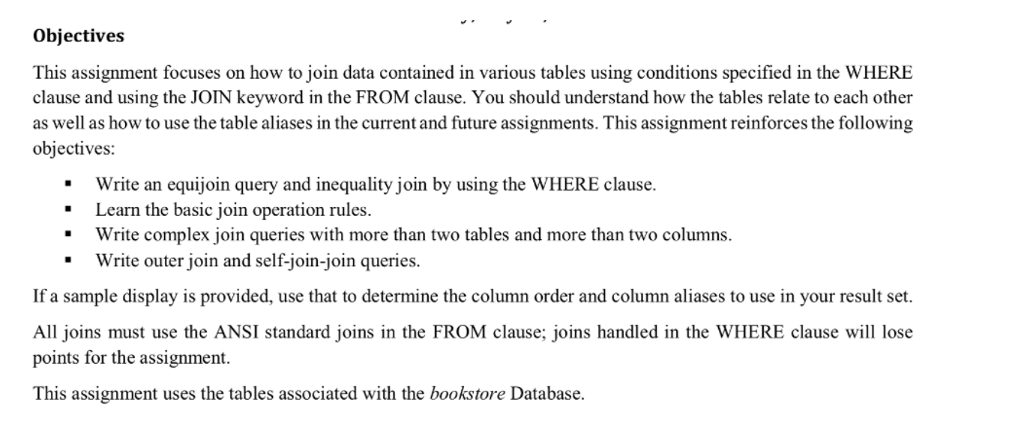 database called bookstore. This is for a MySQL class. I hope you