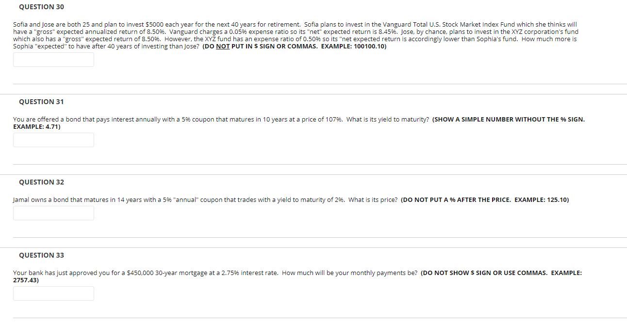 QUESTION 30 Sofia and Jose are both 25 and plan to