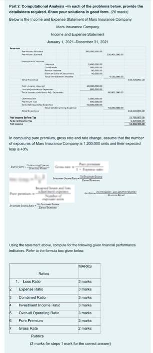  Part 2. Computational Analysis - In each of the preblems belew,