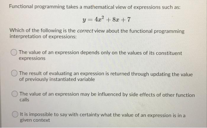 Lambda Calculus and Functional Programming Functional programming takes a mathematical view of
