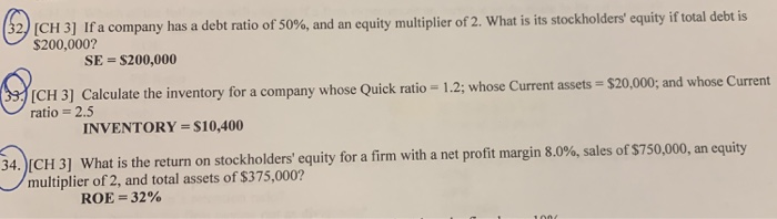 how do you work these out? 32) (CH3) If a company