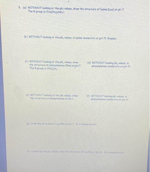  5. (a) WITHOUT looking at the pke values, draw the structure