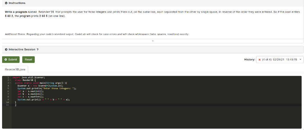 What am I doing wrong? coded in Java. Instructions Write a program
