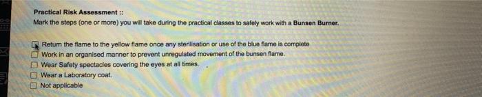  Practical Risk Assessment :: Mark the steps (one or more) you