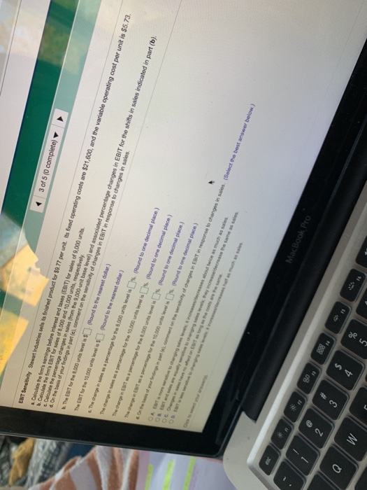 of your findings in part (c), on the sensitivity of changes in