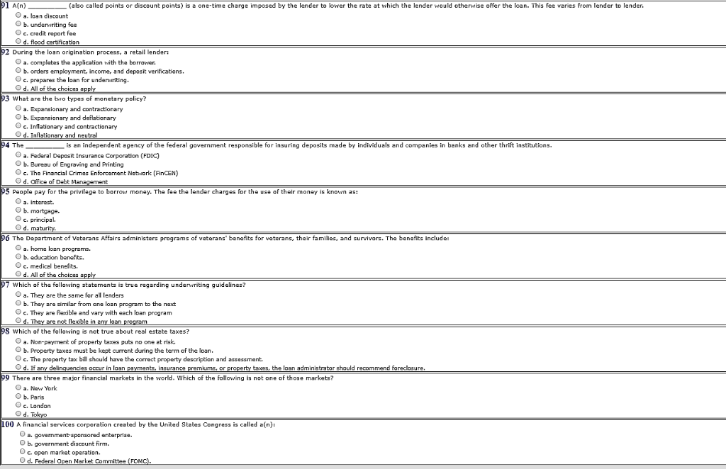 1 A(n (also called points or discount points is one-time charge