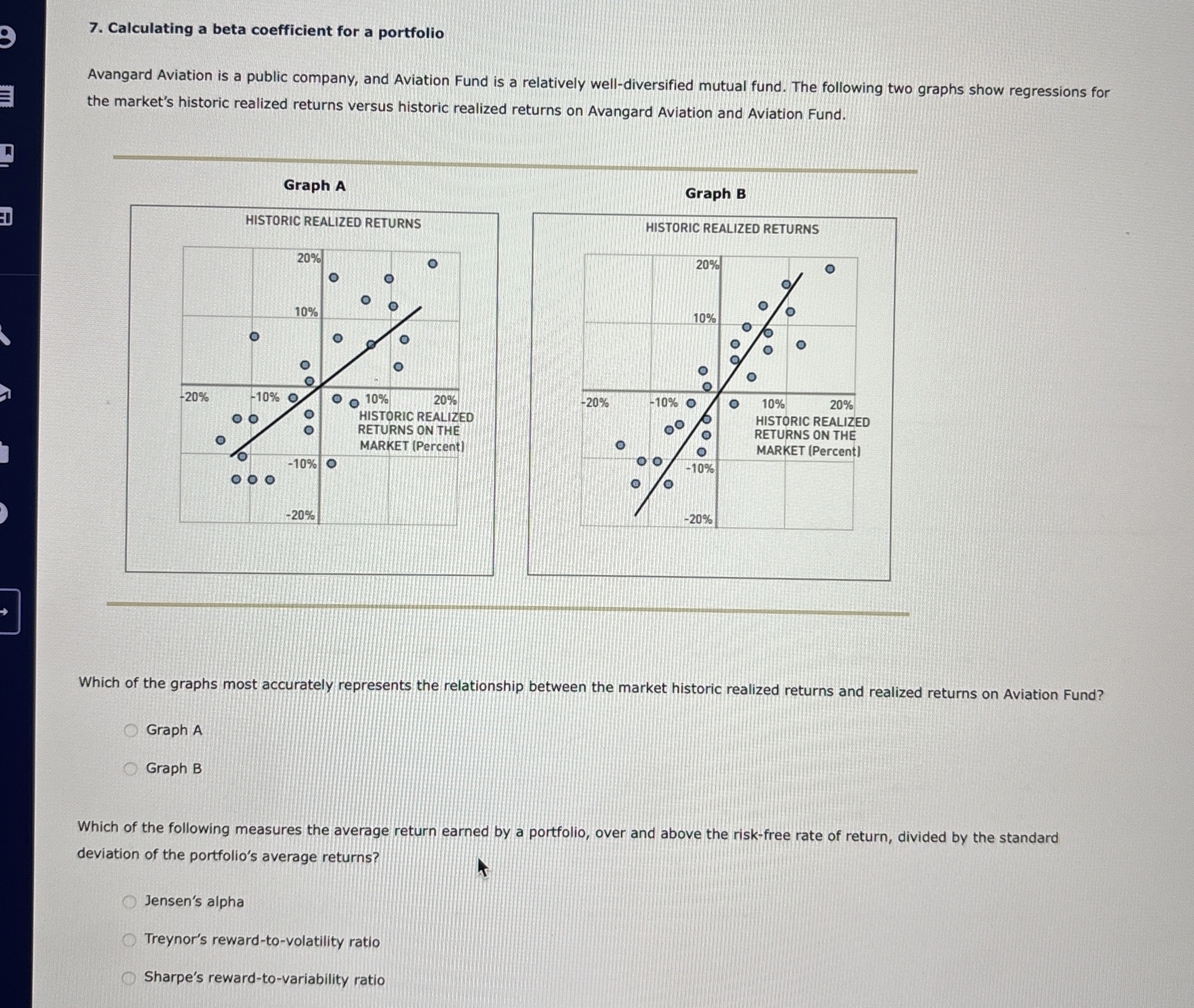 Calculating a beta coefficient for a portfolio Avangard Aviation is a