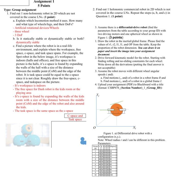 not covered in the course LNs. (1 point) a. Explain which locomotion