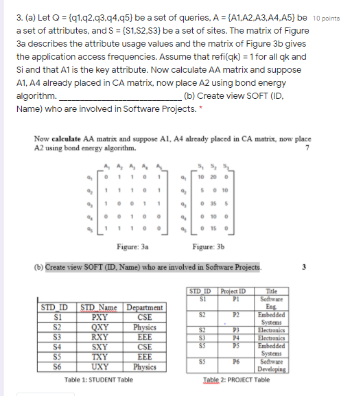subject: Distributed database 3. (a) Let Q = {91,92,93,94,95) be a set