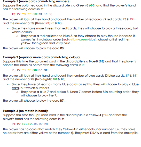 bit like the game of Uno and a bit like the game