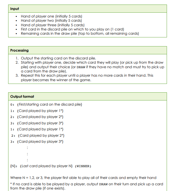 of Crazy Eights, though not exactly like either of the two! We