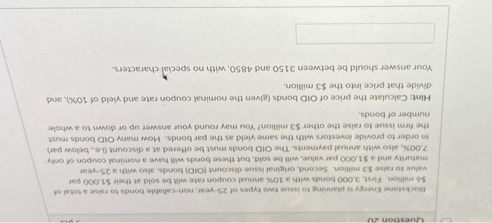  Question 2 Blackstone Energy is planning to issue two types of