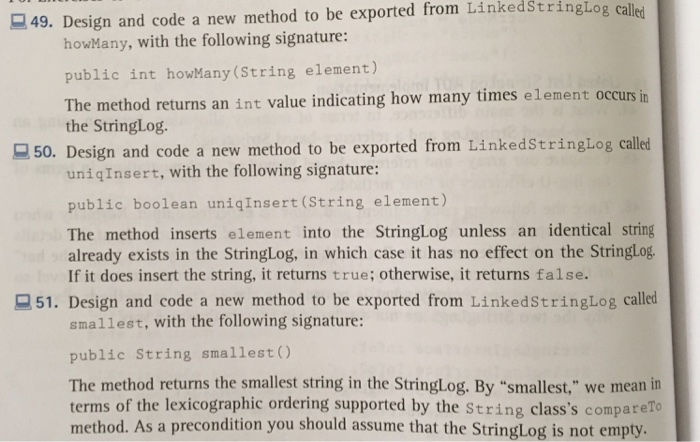  called 49. Design and code a new method to be exported