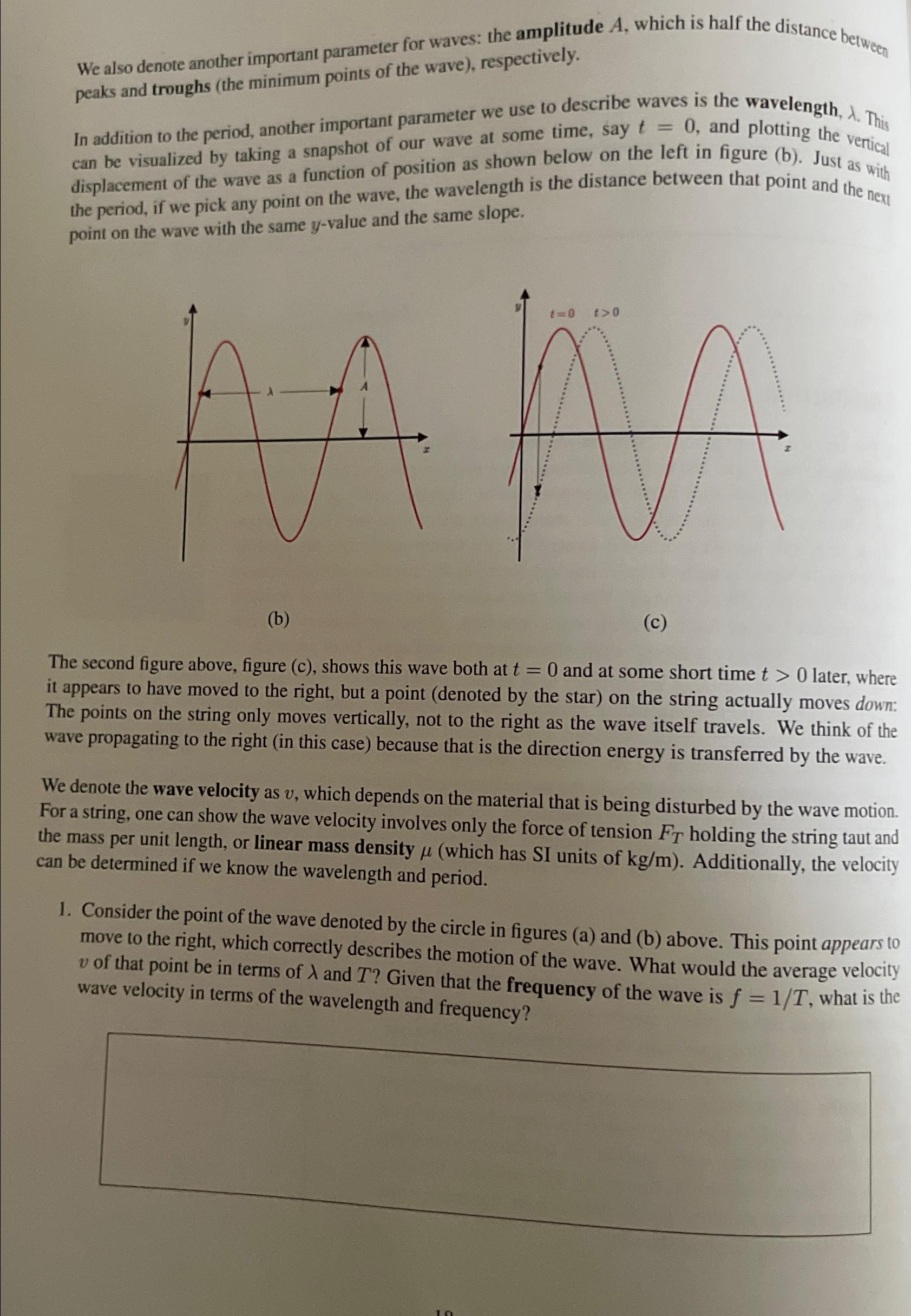  We also denote another important parameter for waves: the amplitude A,