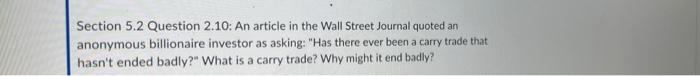 Section 5.2 Question 2.10: An article in the Wall Street Journal