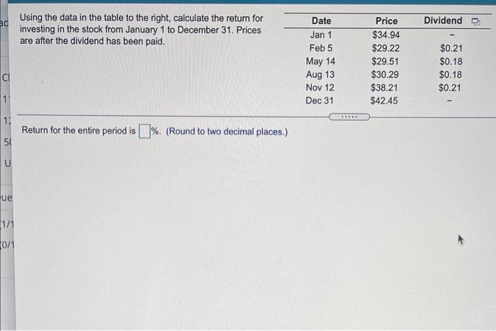  ad Dividendo Using the data in the table to the right,