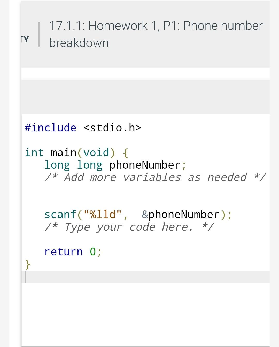 10- digit phone number, output the area code, prefix, and line number