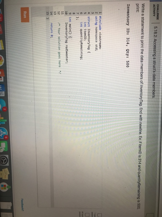  C++ E 5.18.2: Accessing a struct's data print the data members