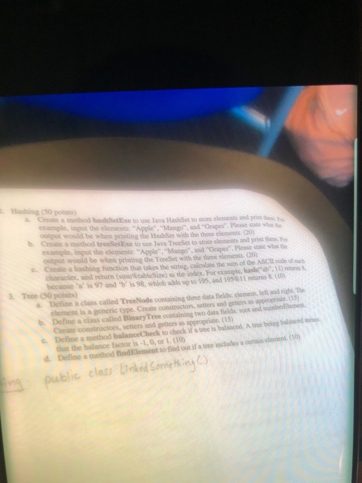  Asap Hashing (50 points) Create a method hashSetExe to use Java