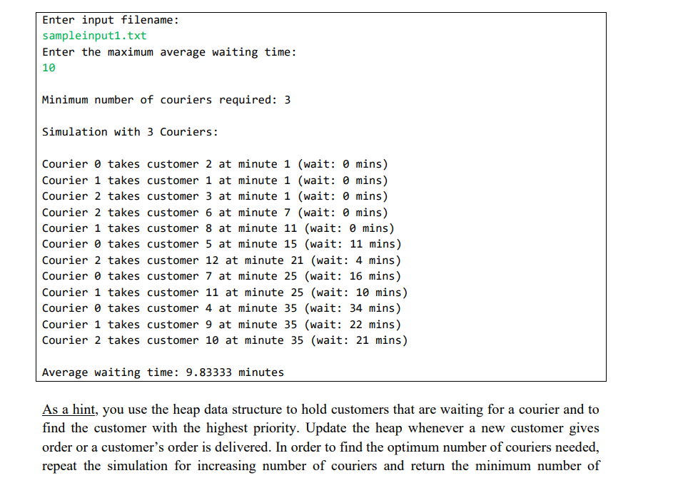 WLL BE TAKEN FROM A TEXT FLE. In this task, you are