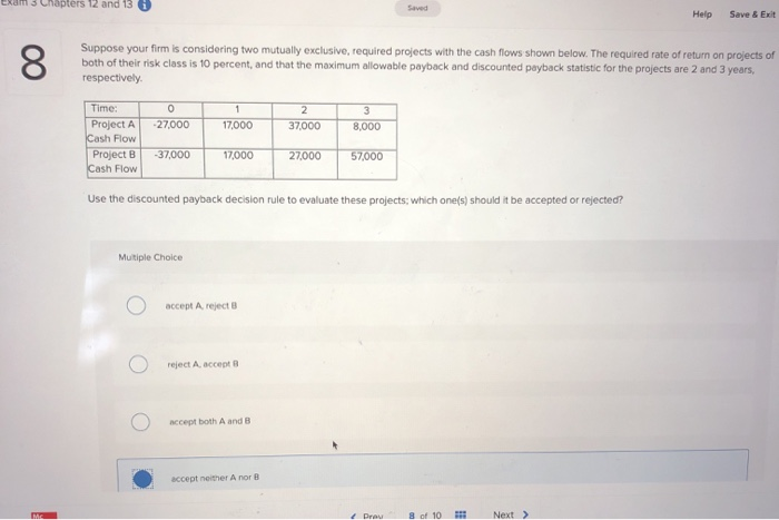  hapters 12 and 13 i Saved Help Save & Exit 8