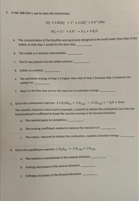 please help 2. In lab 18B Part I, we've seen the mechanism: