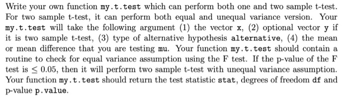  R programming, build your own 1 and 2 sample t test