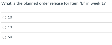 is one of the components necessary for producing Product A. The Bill