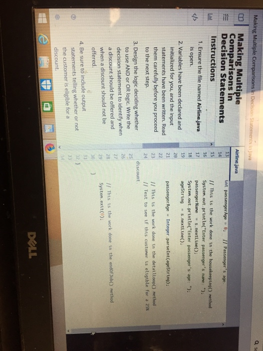 Multiple Airline java Comparisons in Decision Statements 1 /1 Atrline. java -