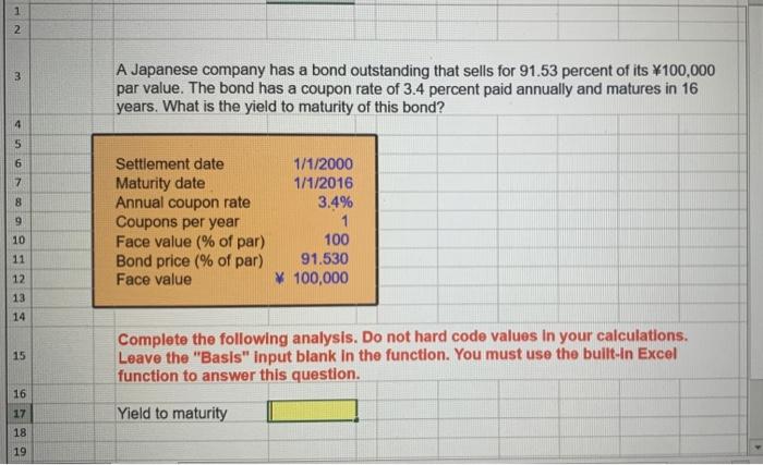 please help me. answer needs to be in an excel formula. 1