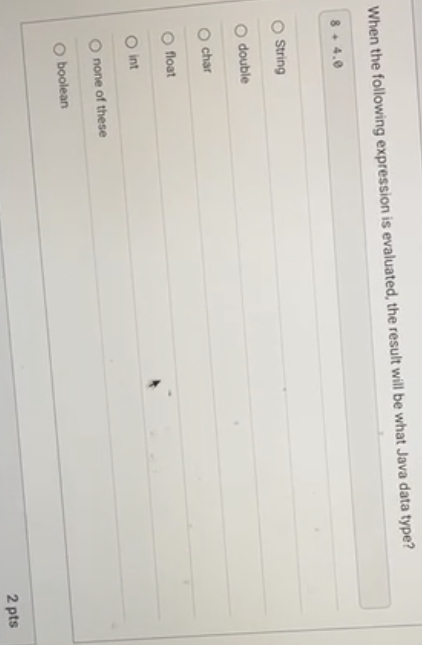  When the following expression is evaluated, the result will be what